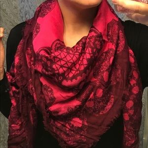 (2 for  $10 sale) Express Pink Scarf with Skulls